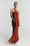 Philippa Knotted Crepe Maxi Dress Ruby