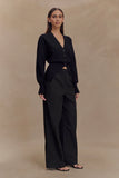 Alexia Buttoned Oversized Cardigan Black