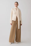 Lara Knit Cardigan With Scarf Ivory