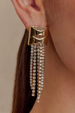 Shea Crystal Fringe Drop Earrings Gold