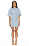 Dontae Blue Crepe Mini Dress