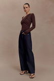 Kaylen Knit Long Sleeve Top Dark Chocolate