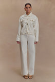 Kirra Cinched Denim Jacket White