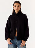 Davy Knit Zip Jacket Black