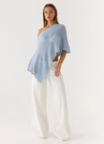 Yas Knit Cape Blue