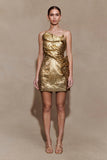 Sadie Structured Mini Dress Gold