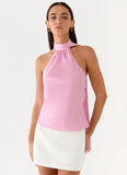 Keena Scarf Top Pink