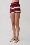 Philly Stripe Knit Short Burgundy Cream