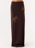 Brienne Beaded Maxi Skirt - Chocolate