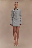 Dorian Fitted Shirt Mini Dress Charcoal Marle