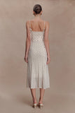Willa Gathered Mesh Midi Dress Polka Dot