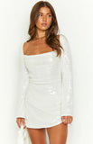 Marienne White Sequin Mini Dress