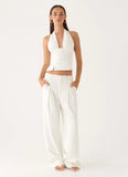 Sora Low Rise Pant - White