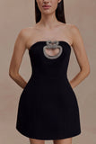 Hilda Embellished Strapless Mini Dress Black