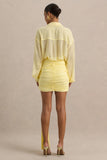 Katelyn Lemon Ruched Wrap Mini Skirt With Sash