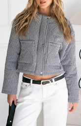Lennie Black Gingham Quilted Jacket