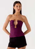 Hari Strapless Top Plum