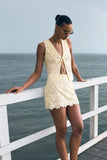 Tessa Broderie Mini Skirt Lemon