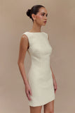 Angela Textured Boucle Mini Dress Ivory