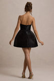 Clarabell Black Sequin Bandeau Structured Mini Dress