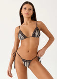 Serafia Bikini Bottoms Chocolate Olive Stripe