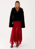 Carys Cropped Faux Fur Jacket Black