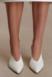 Emerson Patent Faux Leather Point Heel Ivory