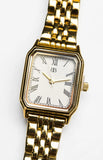 Horatia Gold Square Face Chain Watch