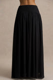 Spencer Black Chiffon Pleated Maxi Skirt