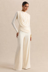 Safirra White Wide Leg Trouser