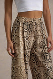 Shaniya Snake Print Wide Leg Trousers