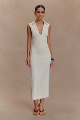 Keagan Sleeveless Midi Dress Ivory