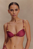 Memphis Beaded Bikini Top Wine