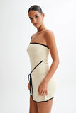 Rian Strapless Knit Mini Dress Cream