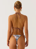 Mommae Halter Bikini Top Aqua Blur