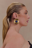 Maisie Round Gemstone Earrings Gold