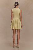 Sharon Scuba Jersey Mini Dress Pastel Lemon