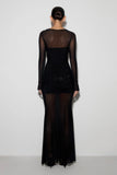 Lior Mesh Maxi Dress With Hotfix Black