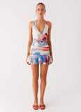 Starlit Night Mini Dress Deep Sea Bloom
