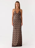 Zecca Lace Maxi Dress Chocolate