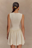 Sharon Scuba Jersey Mini Dress Ivory