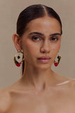 Marna Large Hoop Earrings With Stones Gold
