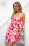 Chantell Yellow Floral Pop Mini Dress