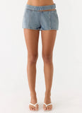 Hadleigh Denim Mini Shorts Light Denim