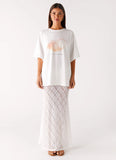 Jaz Lace Maxi Skirt White
