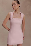Lea Tweed Sleeveless Mini Dress Baby Pink