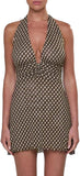 Women Polka Dot Mini Dress Halter Deep V Neck Backless Dresses Going Out Beach Vacation