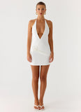 Undo Halter Mini Dress White