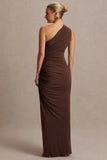 Darcie Brown Asymmetric Neck Maternity Maxi Dress