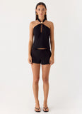 Odetta Halter Top Black